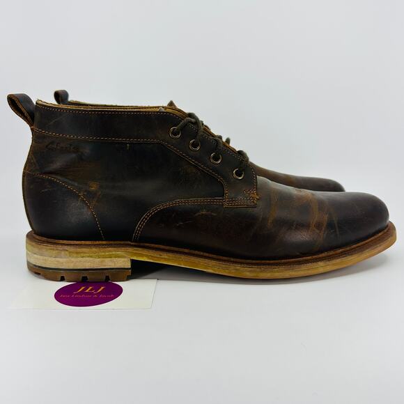 Clarks Men\'s Foxwell Mid Beeswax Leather Lace Up Chukka Boots Size 8.5 main image 4